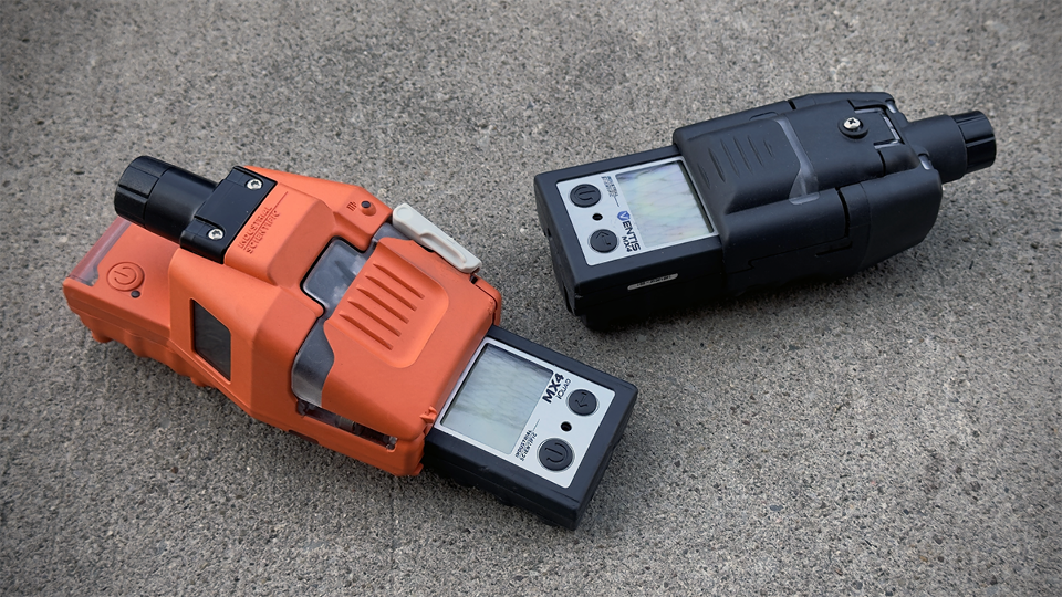 A close-up view of the Ventis Slide-on Pump is shown laying outside on a rough cement surface.